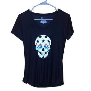 No Boundaries Navy Summer Skull T-Shirt M